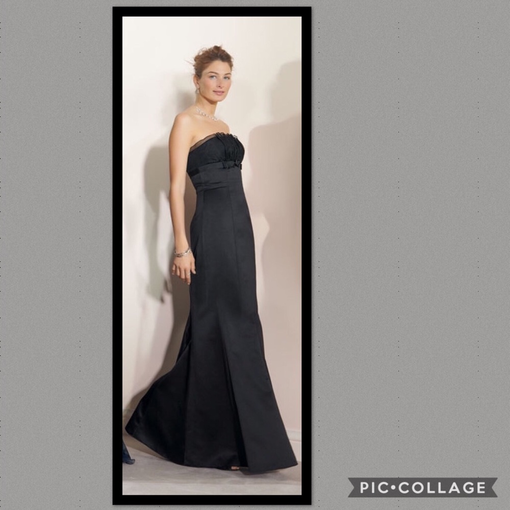 PROM Monique Lhuillier Black Strapless Gown Sz 14